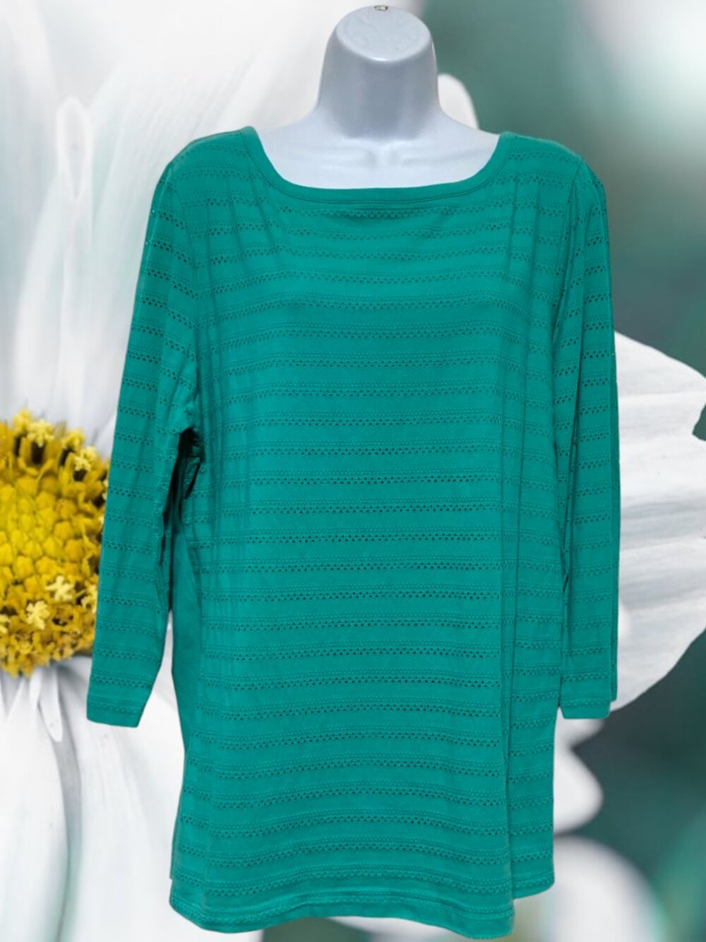 NorthCrest-Women's XL Pullover Lined Top Half Sleeve-Cotton, Spandex